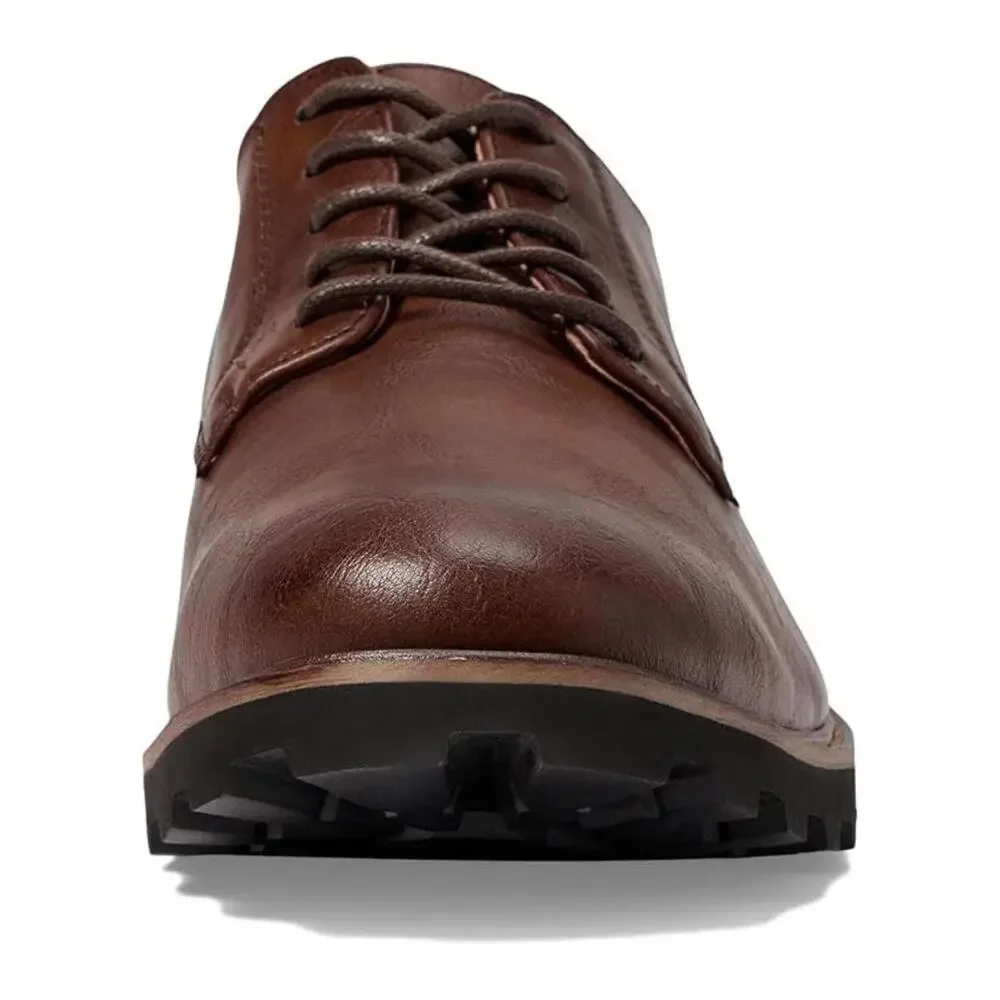 Deer Stags Benjamin Oxford Men's 9 Brown Leather Plain Toe Dress Shoes RHS9383